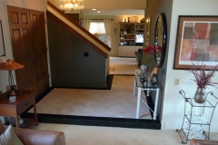 Entry with Beige Marble and Black Granite Border Floor